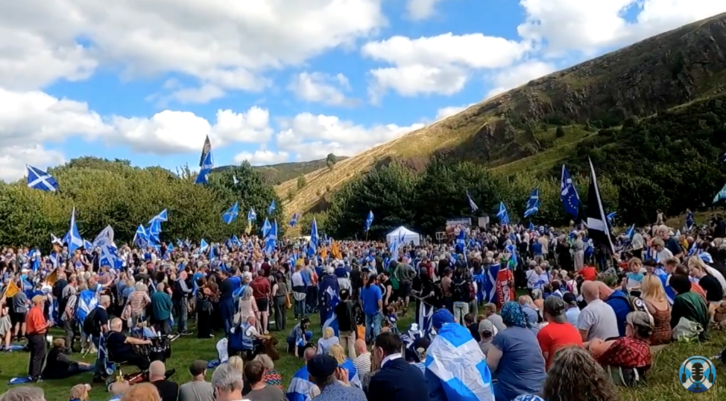 Edinburgh Rally. Outside Holyrood Parliament of Scotland. Scottish Independence Podcasts