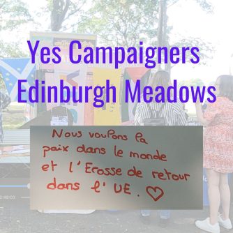 Fiona McGregor Drookit. Edinburgh Meadows. Yes Campaigning.