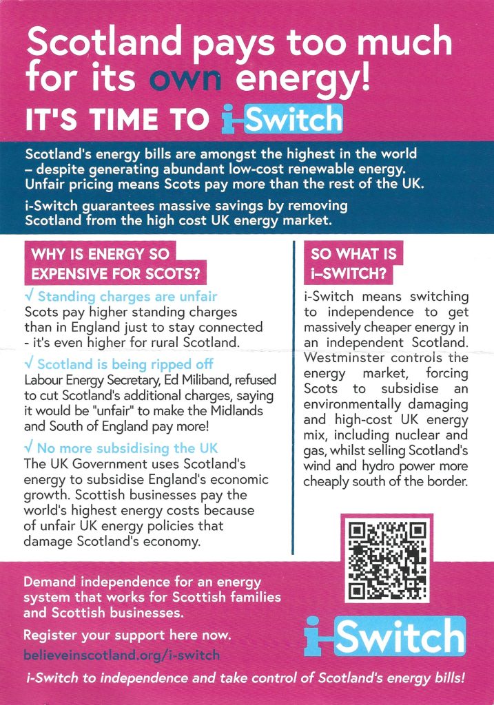 Energy Revolt. I-Switch. Flip the Switch. Believe in Scotland