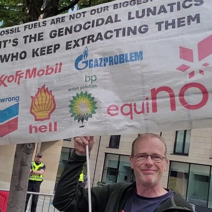 Stop Rosebank Protest. Colonial House Edinburgh. Red Rebel Brigade. Extinction Rebellion