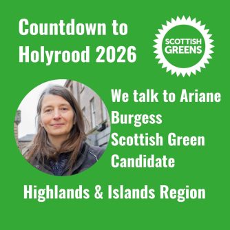 Countdown to Holyrood. Ariane Burgess. Scottish Green Party